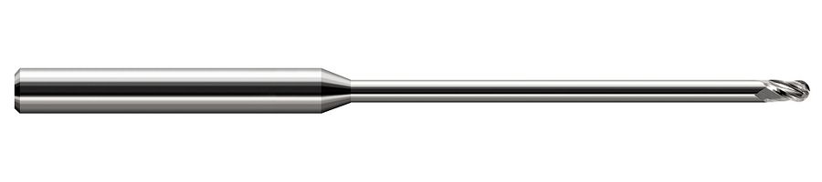 Picture of Harvey Tool 59508 Dia 1/8 LOC 0.1870 OAL4.00 End Mill Standard Flute Standard Helix Carbide Uncoated Single End Ball NoseBall